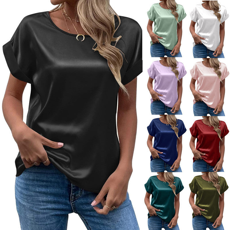 Solid Color Fashion Personalized Women's T-shirt