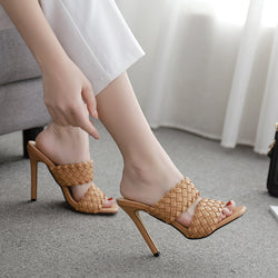 Woven  Toe Stiletto Slippers