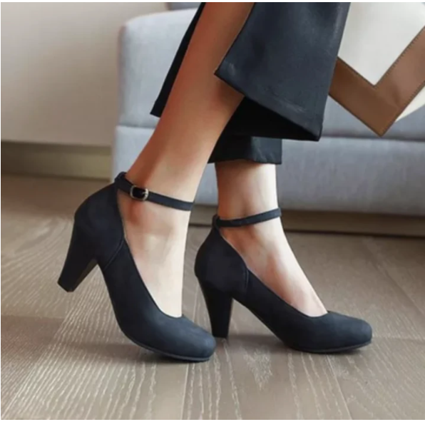 Pointed Toe Women's Shoes One-line Buckle High Heels