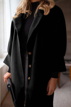 Women's Autumn And Winter Three-quarter Sleeves Suit Collar Woolen Coat Coat