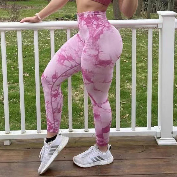 Tie Dye Leggings Women Fitness Yoga Pants Seamless Push Up Workout Tights Gym Sports Legging