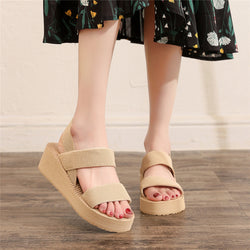 Women's New Fashion Cross Strap Ins Trendy Thick Sole Roman Shoes