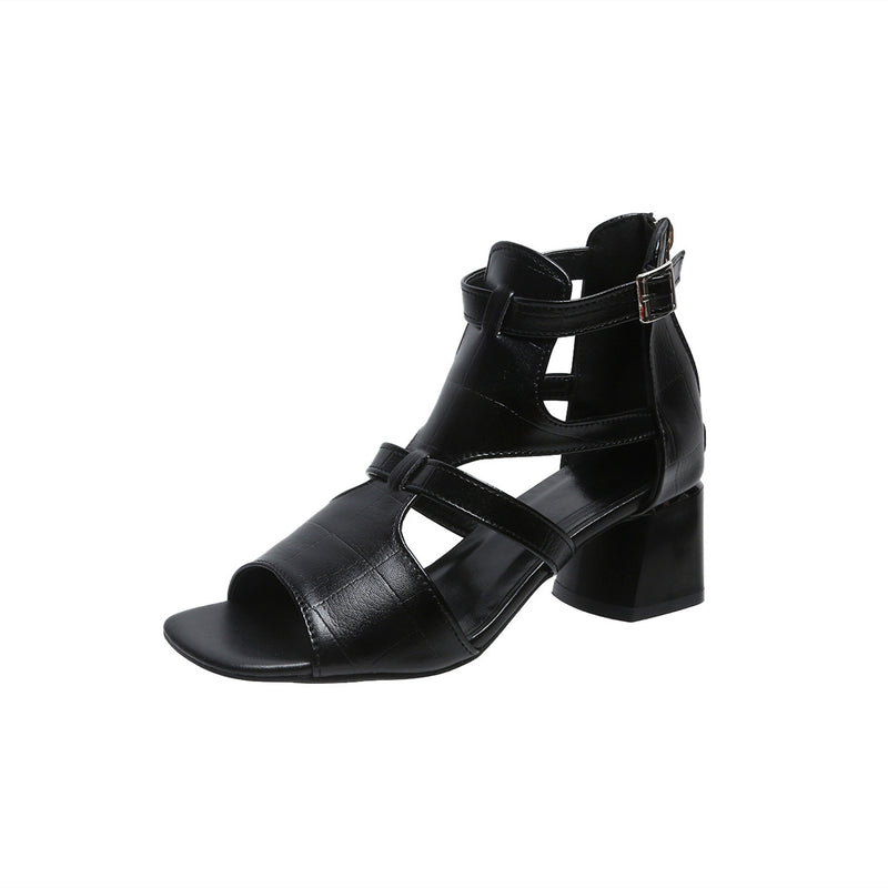 Fashion Medium Low Heel Sandals