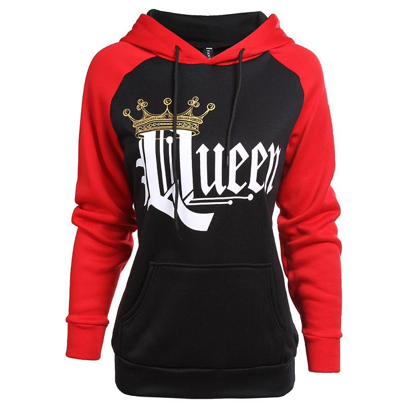 Printed Hooded Couple Sweatshirt