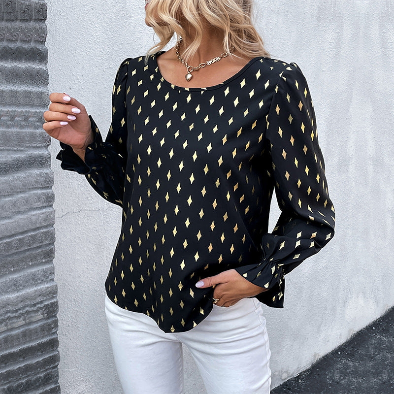 Commuter Bronzing Shirt Women's Long-sleeved Shirt