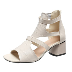 Fashion Medium Low Heel Sandals