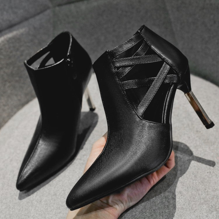 Pointed Toe Shoes Women's Deep Mouth Fashion Hollow Large Size