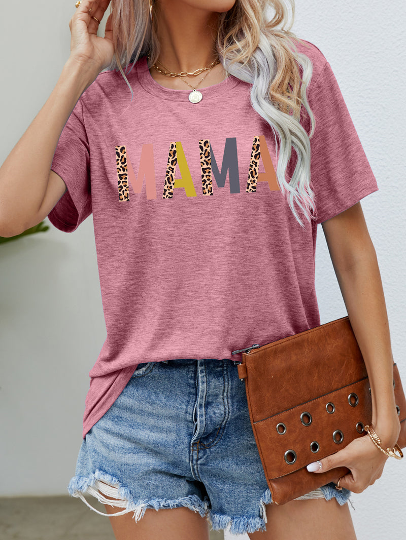 Women's Round Neck Short-sleeved Printed T-shirt For Mother's Day